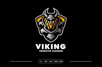 Viking Mascot Modern Logo
