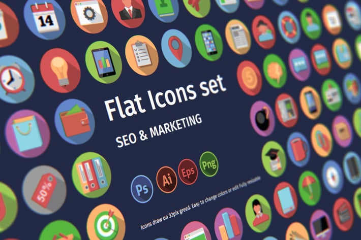 Flat icons: SEO & MARKETING