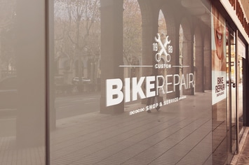 Shop Glass Logo Mockup