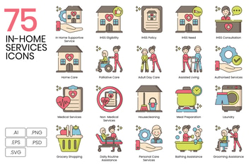 75 In-Home Services Icons