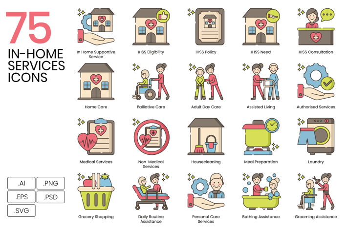 75 In-Home Services Icons