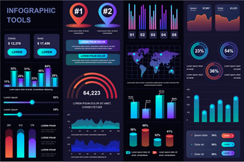 Dark Infographics Template Pack