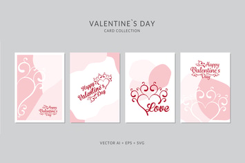 Valentines Day Card Vector Set
