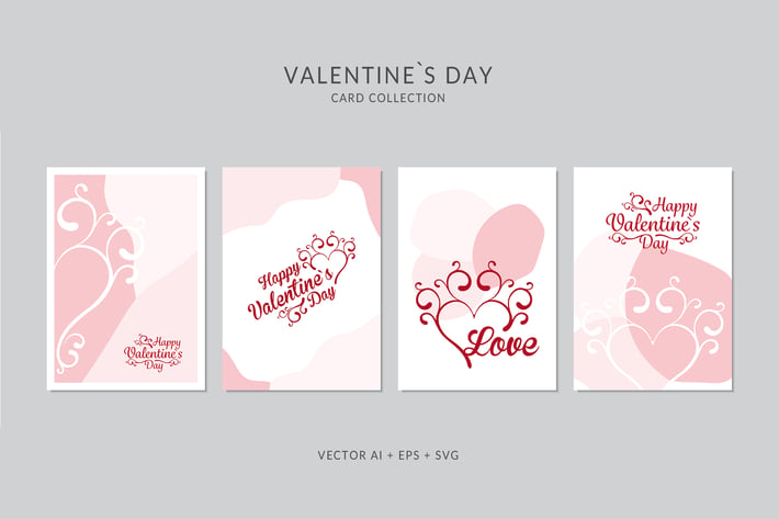 Valentines Day Card Vector Set