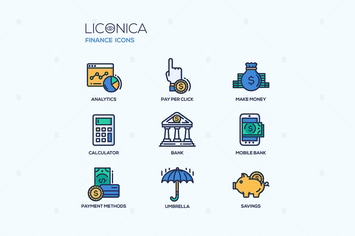 Business and finance - vector icons set