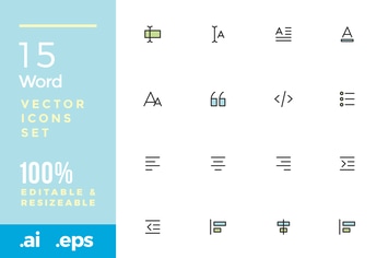 15 Word Vector Icons