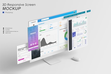3D Responsive Screen Mockup