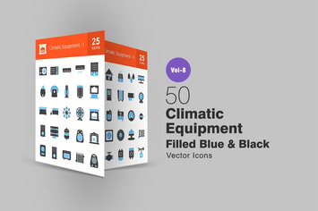Climatic Equipment Blue & Black Icons 