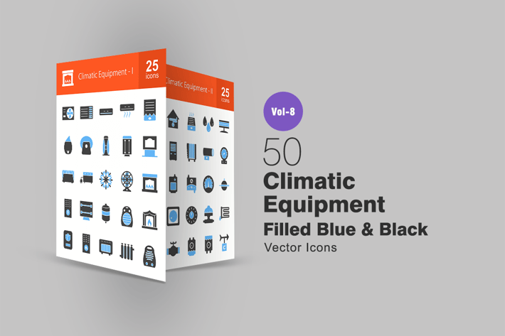 Climatic Equipment Blue & Black Icons 
