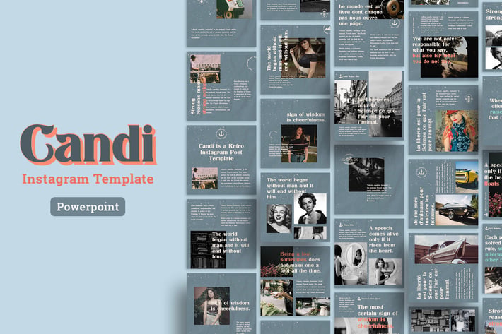Candi - Retro Instagram Post Template Power Point