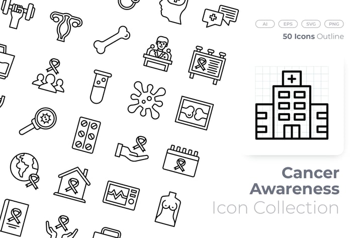 Cancer Awareness Outline Icon