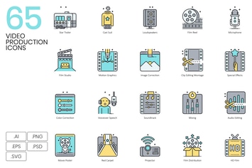 65 Video Production Icons & Movie Icons