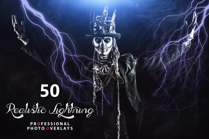 50 Realistic Lightning Overlays