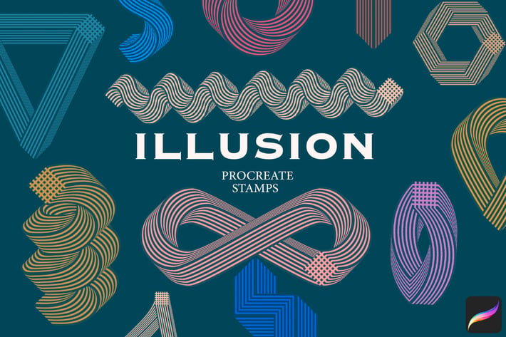 "Illusion" Procreate stamps