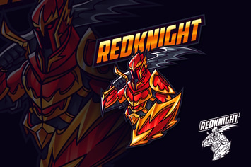 Red Knight Mascot Esports and Sports Logo