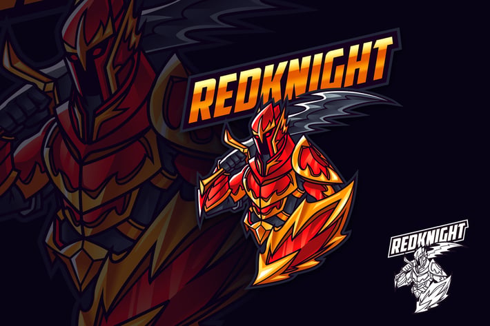 Red Knight Mascot Esports and Sports Logo
