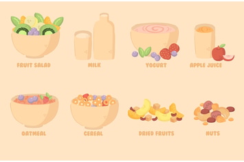Breakfast Illustration Cartoon Set