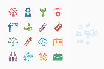 Colored SEO & Internet Marketing Icons - Set 2