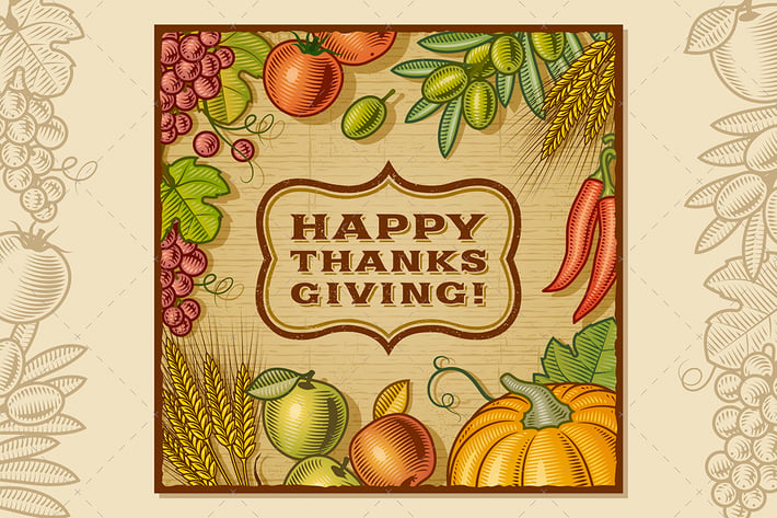 Thanksgiving Retro Card