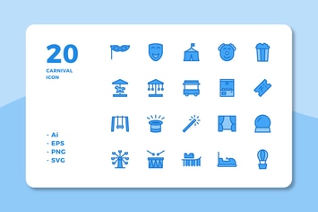 20 Carnival Icons (Lineal Color)