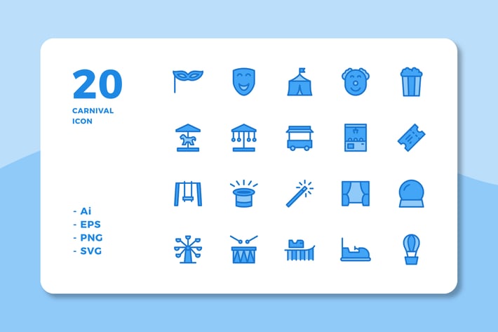 20 Carnival Icons (Lineal Color)