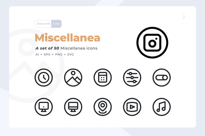 Smoothline - 50 Miscellanea icon set