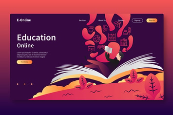 Education Online - Web Header & Vector