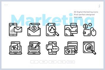 30 Digital Marketing Icons