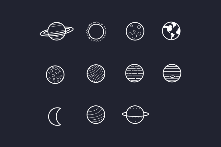 11 Solar System Planet Icons