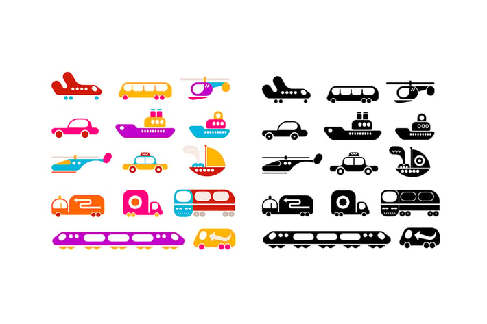 Large set of Transportation vector icons