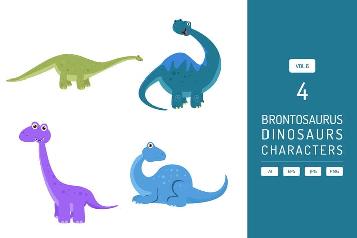 Cute Brontosaurus - Dinosaurs Character Vol.6