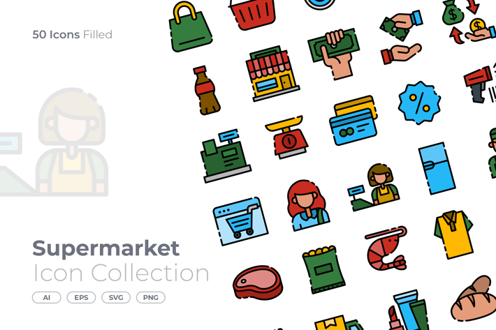 Supermarket Filled Icon