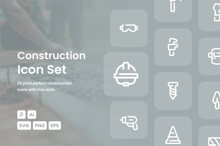 Construction Dashed Line Icon Set