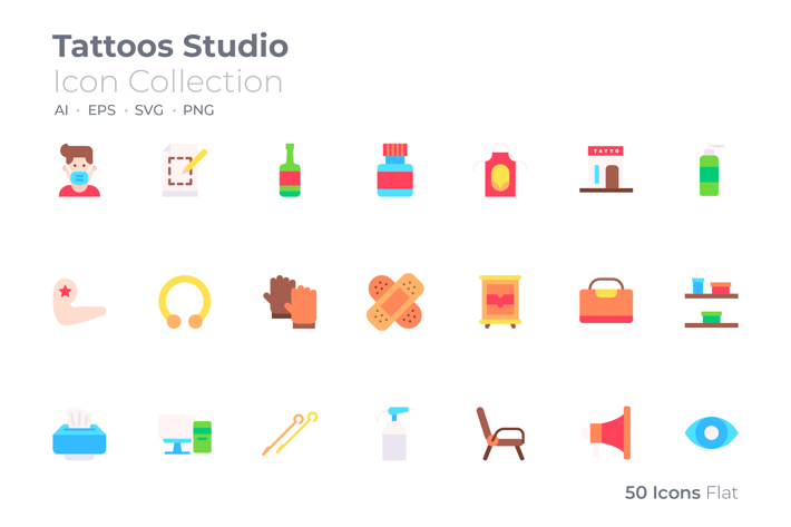 Tattoos Studio Color Icon