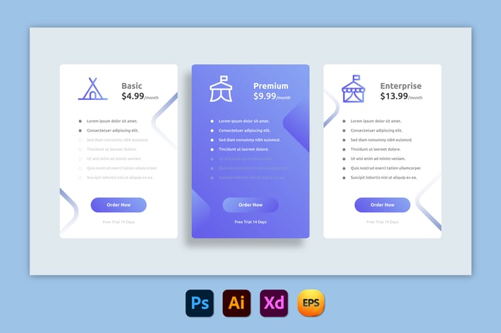 Blues – Pricing Table Design