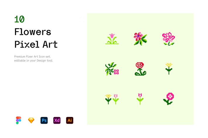 Flowers - Pixel Art