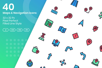 40 Maps & Navigation - Filled Line