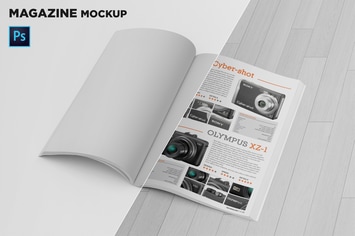 Magazine Mockup Folded Page