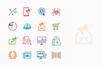 Colored SEO & Internet Marketing Icons - Set 3