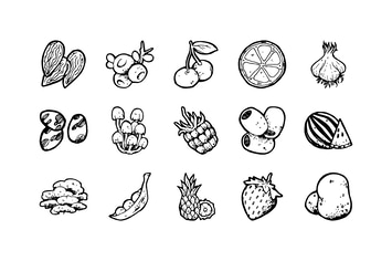 54 Food Hand-drawn icons