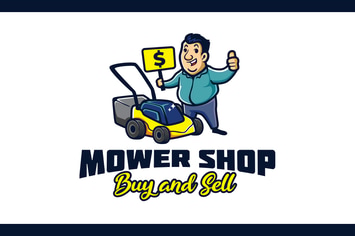 Lawn Mower Machine Shop Character Mascot Logo