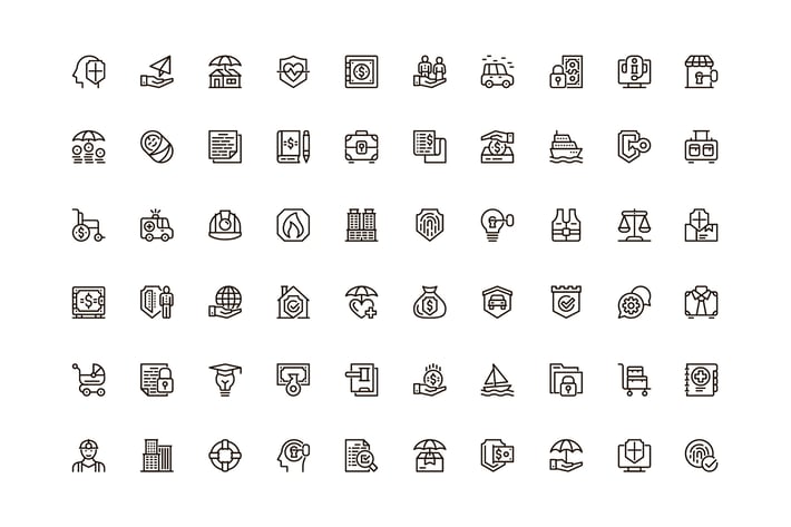 Insurance Unique Web Line Icons Pack