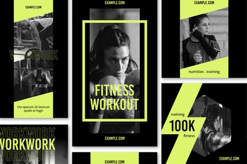 Fitness Social Media Post Set