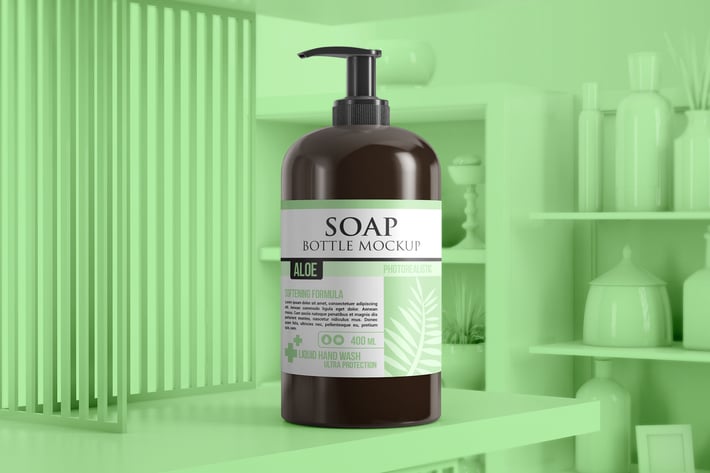 Soap Bottle Dispenser Mockup