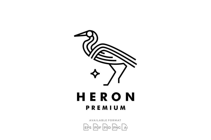 Heron Monoline Logo