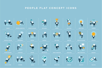 Flat Design Business People Icons