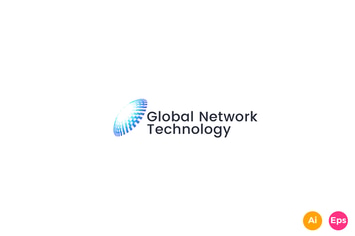 Global Network Digital Technology Logo template