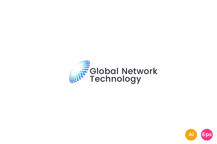 Global Network Digital Technology Logo template