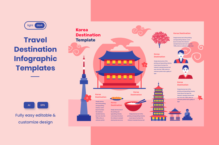 Travel Guide Infographic Template: Korea