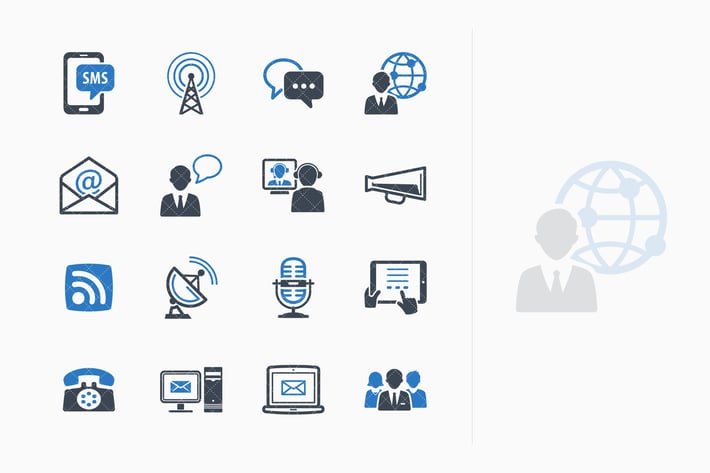 Communication Icons Set 1 - Blue Series